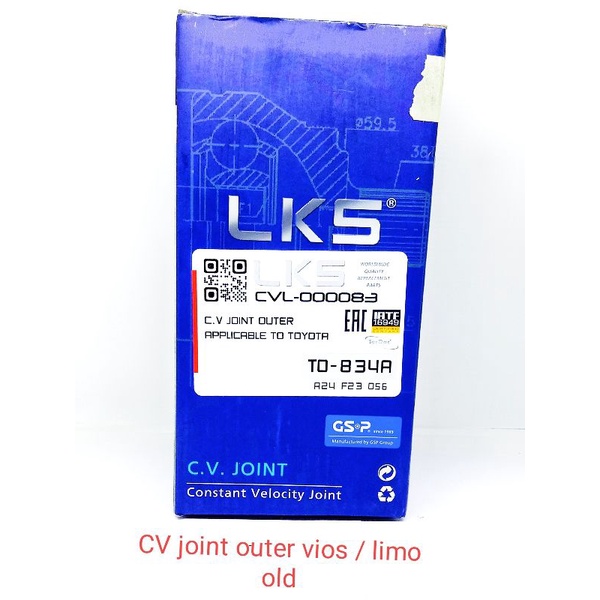 CV JOINT LUAR VIOS / LIMO OLD 03-07 AS RODA LUAR LKS