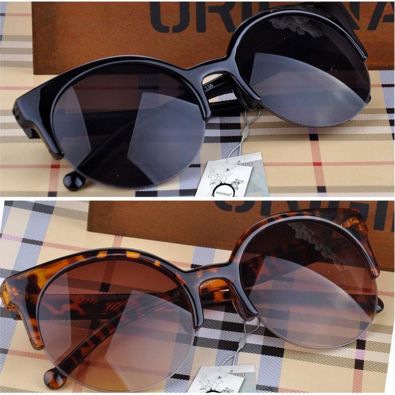 Moonar Kacamata Vintage Cat Eye UV400 - HITAM