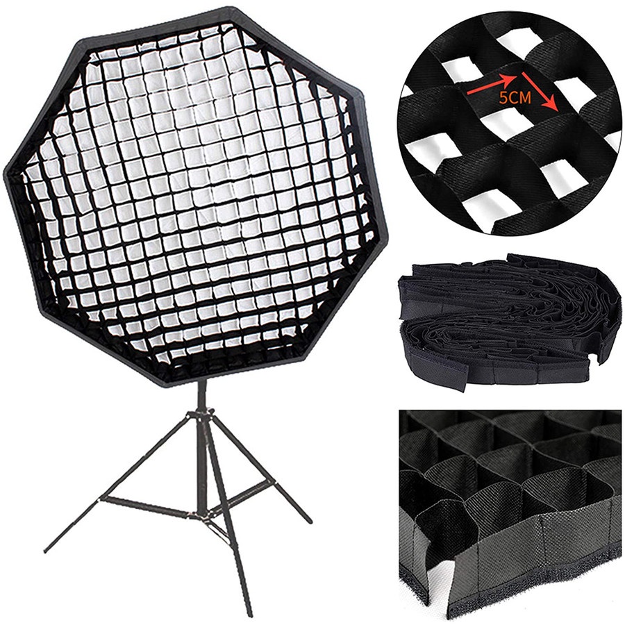 Studio Lighting Stand 4 Lamp + 4 Socket Octagon Softbox 80cm EZMODE