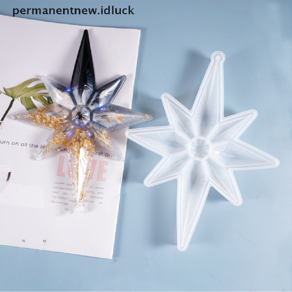 Cetakan Resin Bentuk Bintang Segi Delapan Bahan Silikon Untuk Dekorasi Natal