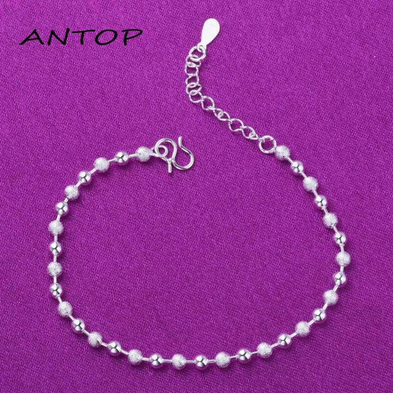 Gelang Rantai Bahan 925 Silver Bentuk Hati Untuk Wanita