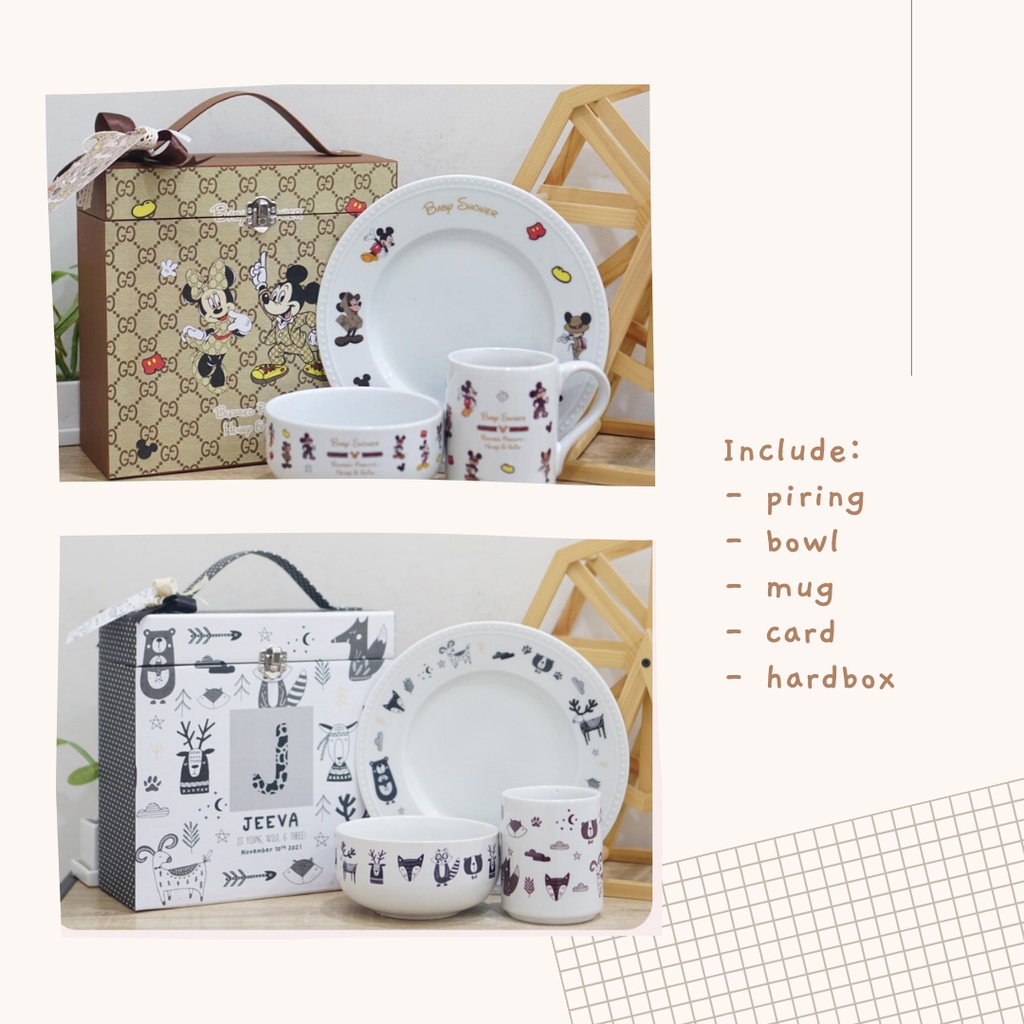 

(NEW) CUSTOM Souvenir Lunch Set Alat Makan Hard Box | Souvenir Anak Ulang Tahun | Souvenir 1 Bulan