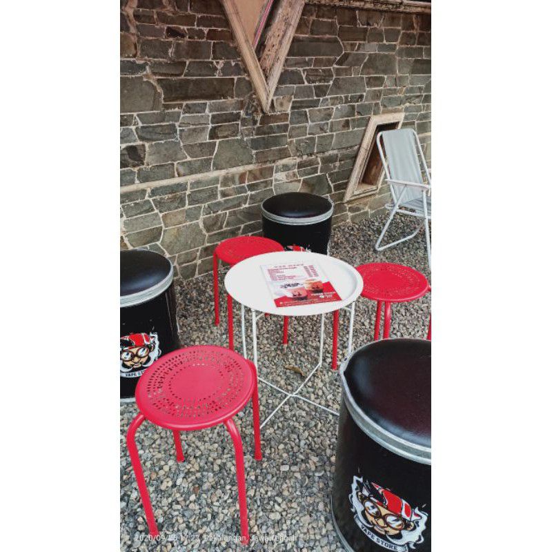 kursi cafe / kursi teras / kursi sante / metal stool /  kursi taman /  kursi metal / kursi bulat / kursi besi