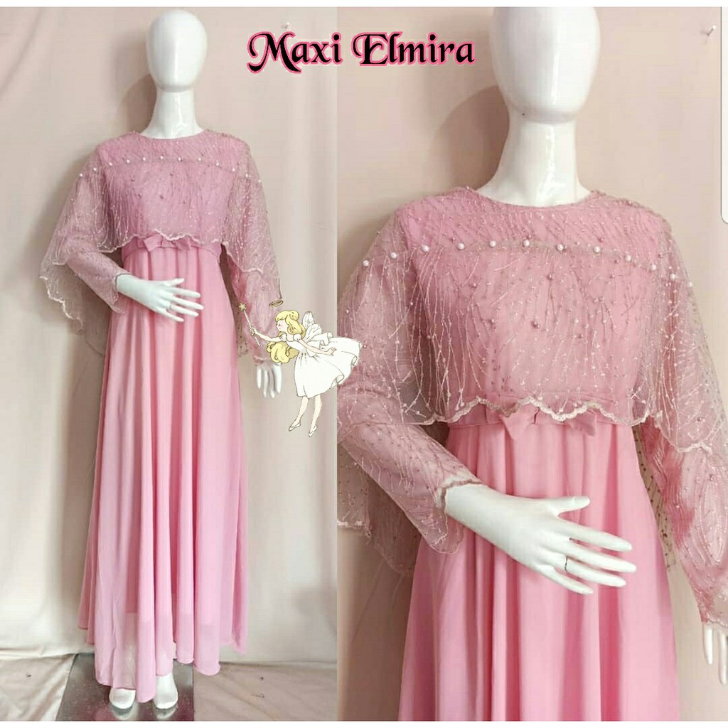 Maxi Gamis Longdress Elmira Jumbo BigSize Perempuan Cewe Wanita Murah