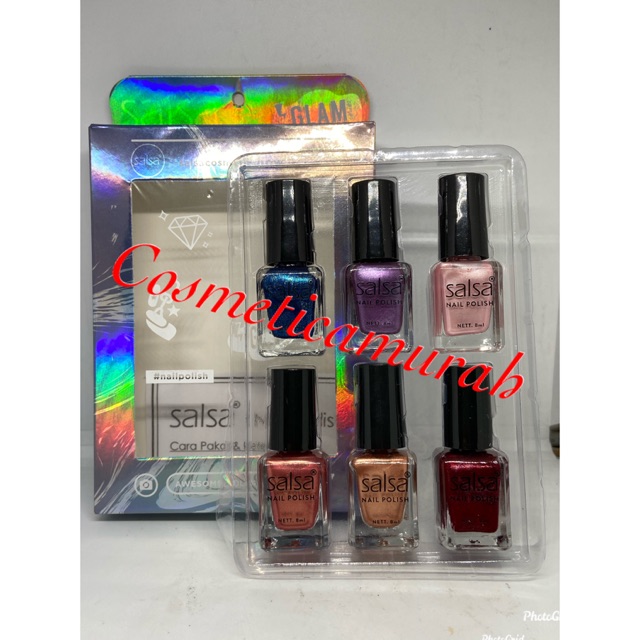 [ seri glam ] harga perbox / kutek salsa isi 6 seri glam glow halal bpom