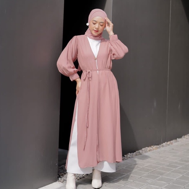 Outer Ceruty Wanita Outer Long Polos Jumbo Outer Laura