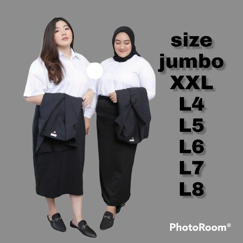 ROK KERJA WANITA JUMBO MODEL A- LINE (PAYUNG)