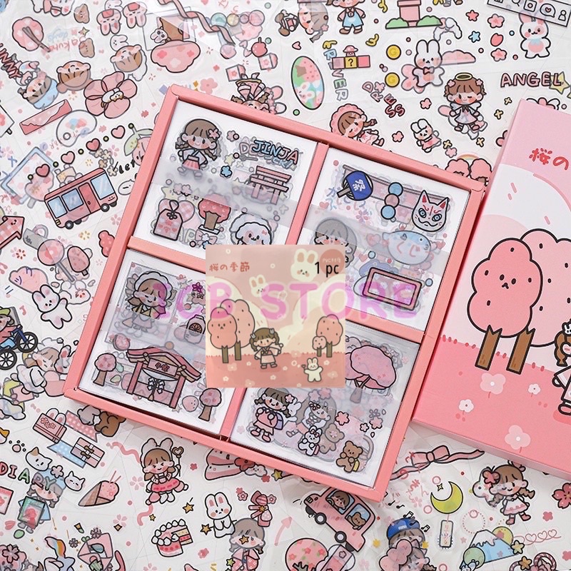 1 Lembar Stiker Aesthetic Tumblr Hp / Stiker Lucu Telado-SAKURA PVC