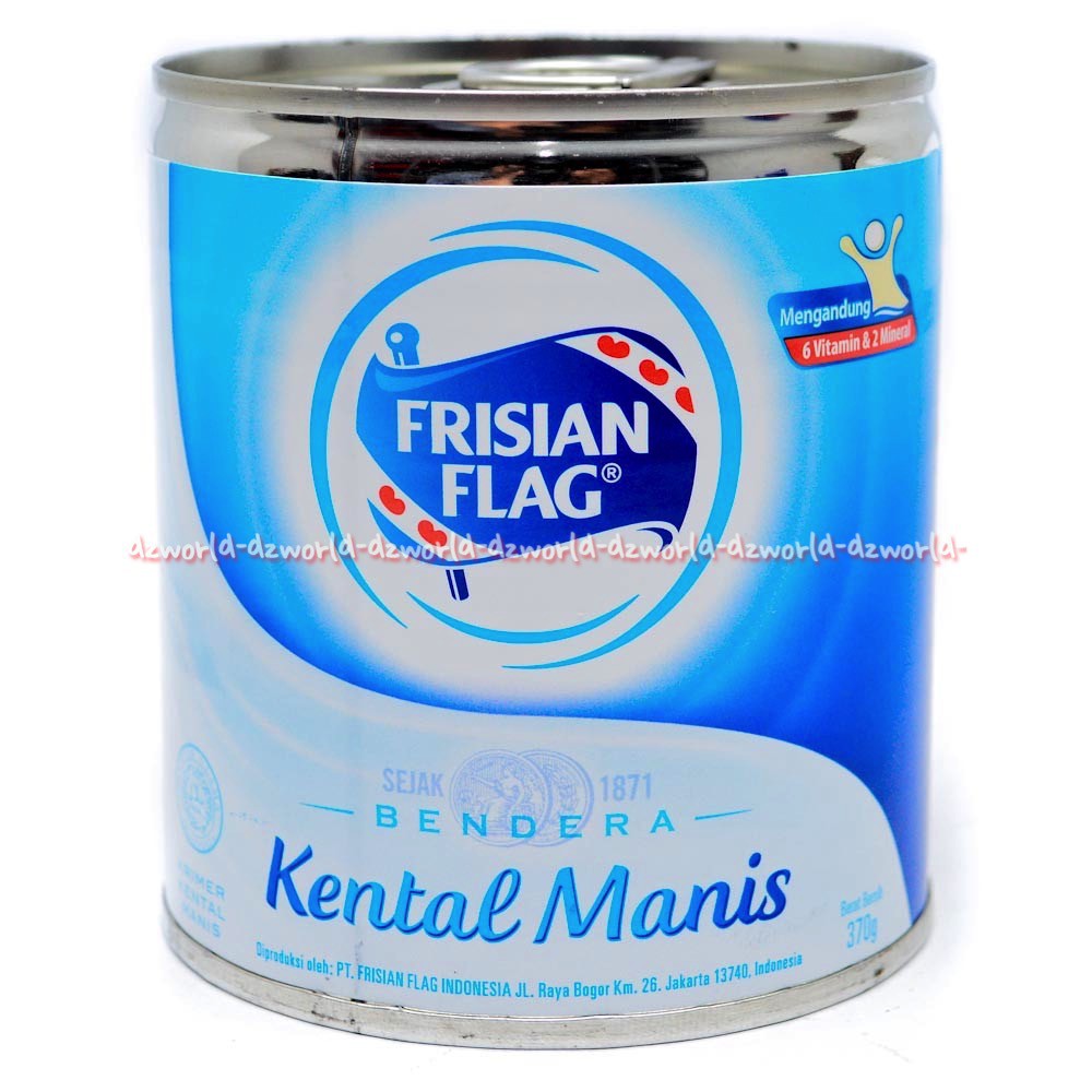 Frisian Flag Susu Bendera 350gr Susu Kental Manis Untuk Melengkapi Gizi Harian Kaleng Biru