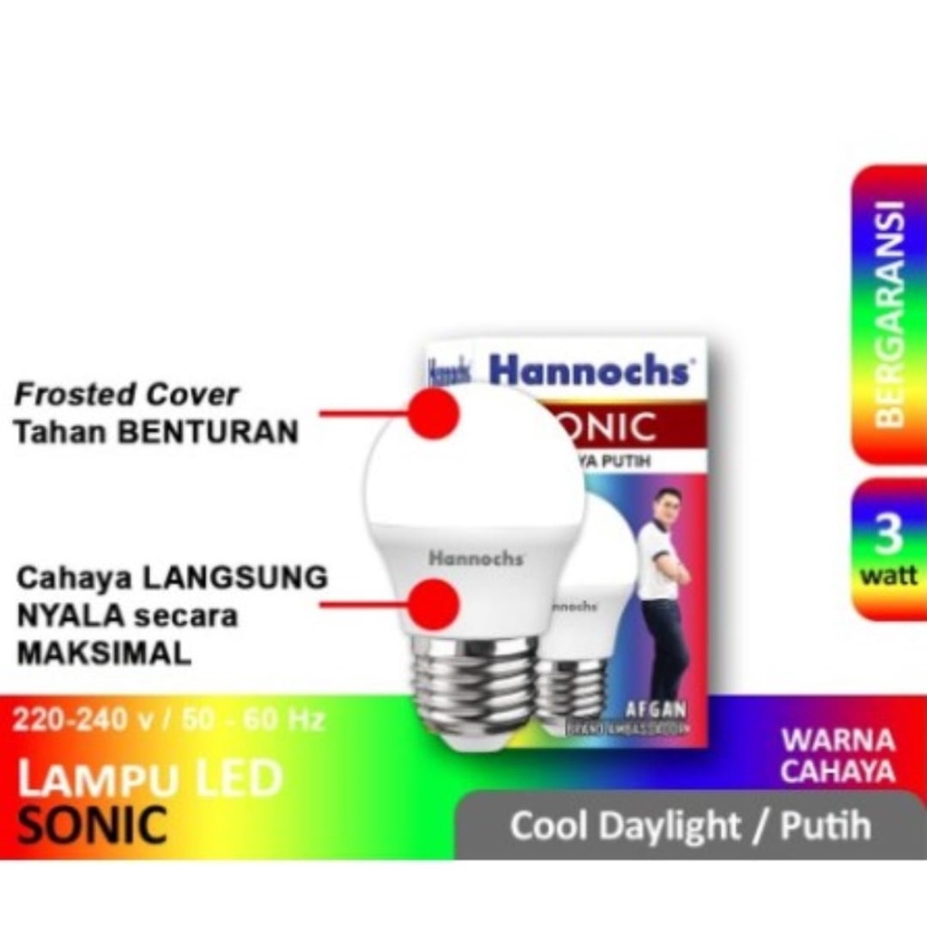 Hannochs Lampu Led Sonic 3 watt Cahaya Putih