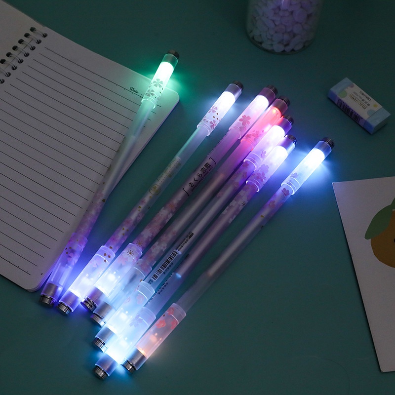 COD❤️Spinning Pen Led Dua Belas Rasi Bintang Bercahaya Warna-warni Pemula Menghidupkan Pena Dekompresi-A.one