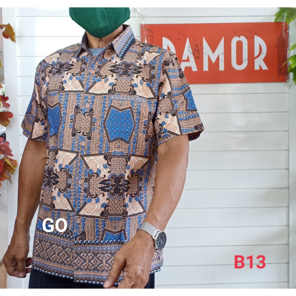 gos  BRSE DAMOR (CRESSIDA) KEMEJA BATIK Cowok Pakaian Pria Baju Batik Dewasa Lengan Pendek