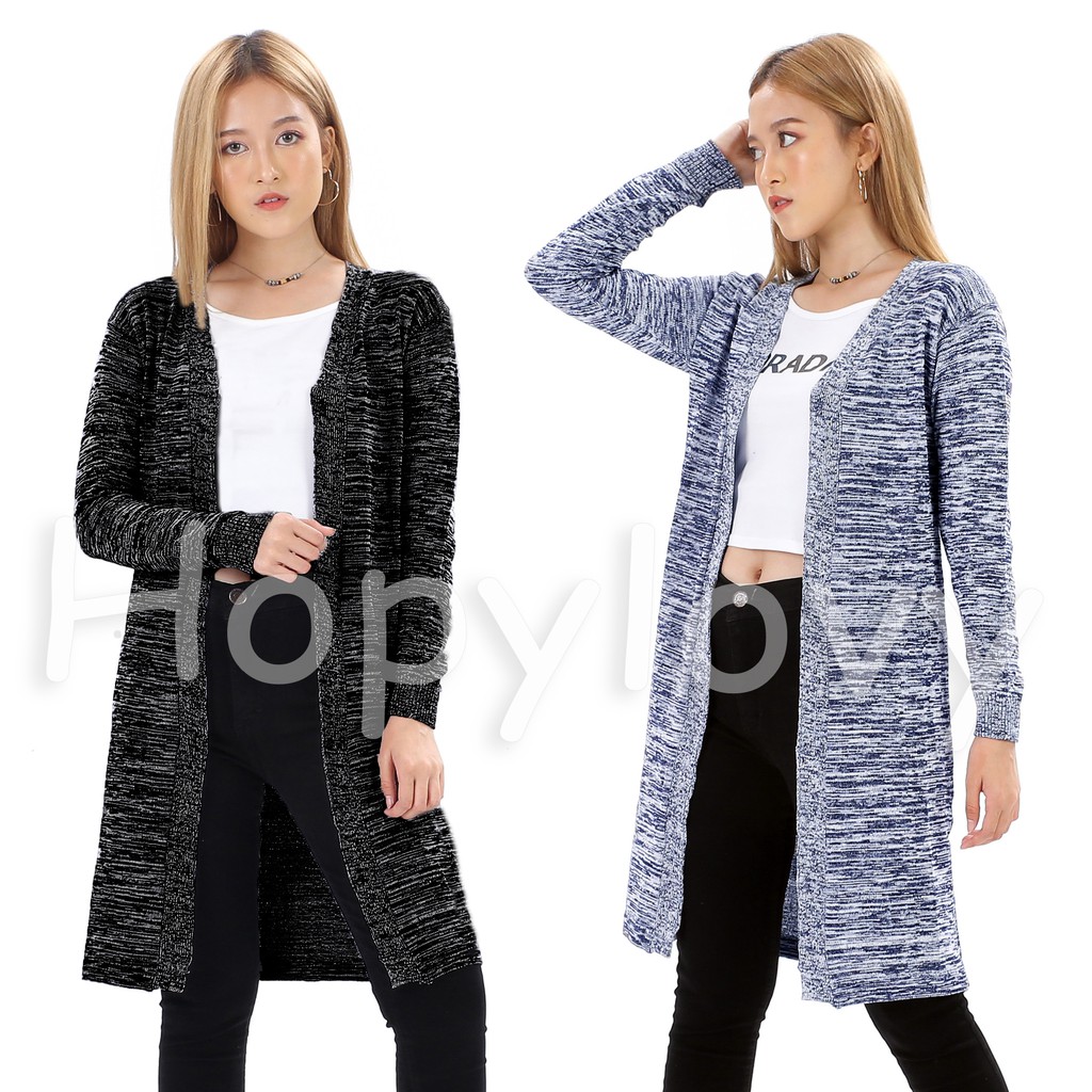 HOPYLOVY - Cardigan Rajut Panjang Wanita Long Cardy Twiss Knit Enji