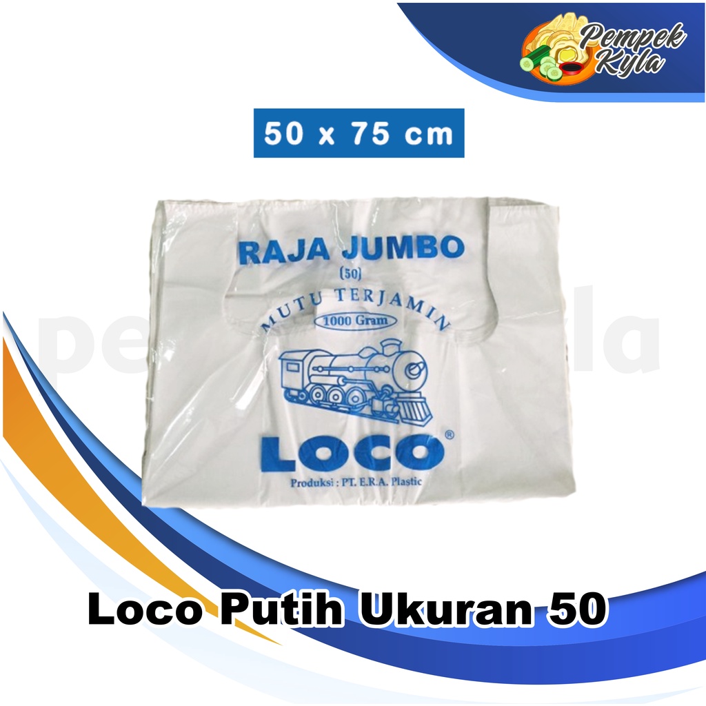 Kantong Plastik Kresek Loco Tebal Putih 1000 gram ukuran 50