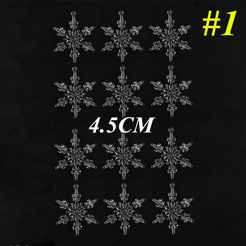 2pcs Liontin Desain Snowflake Bahan Akrilik Untuk Digantung Pada Pohon Natal