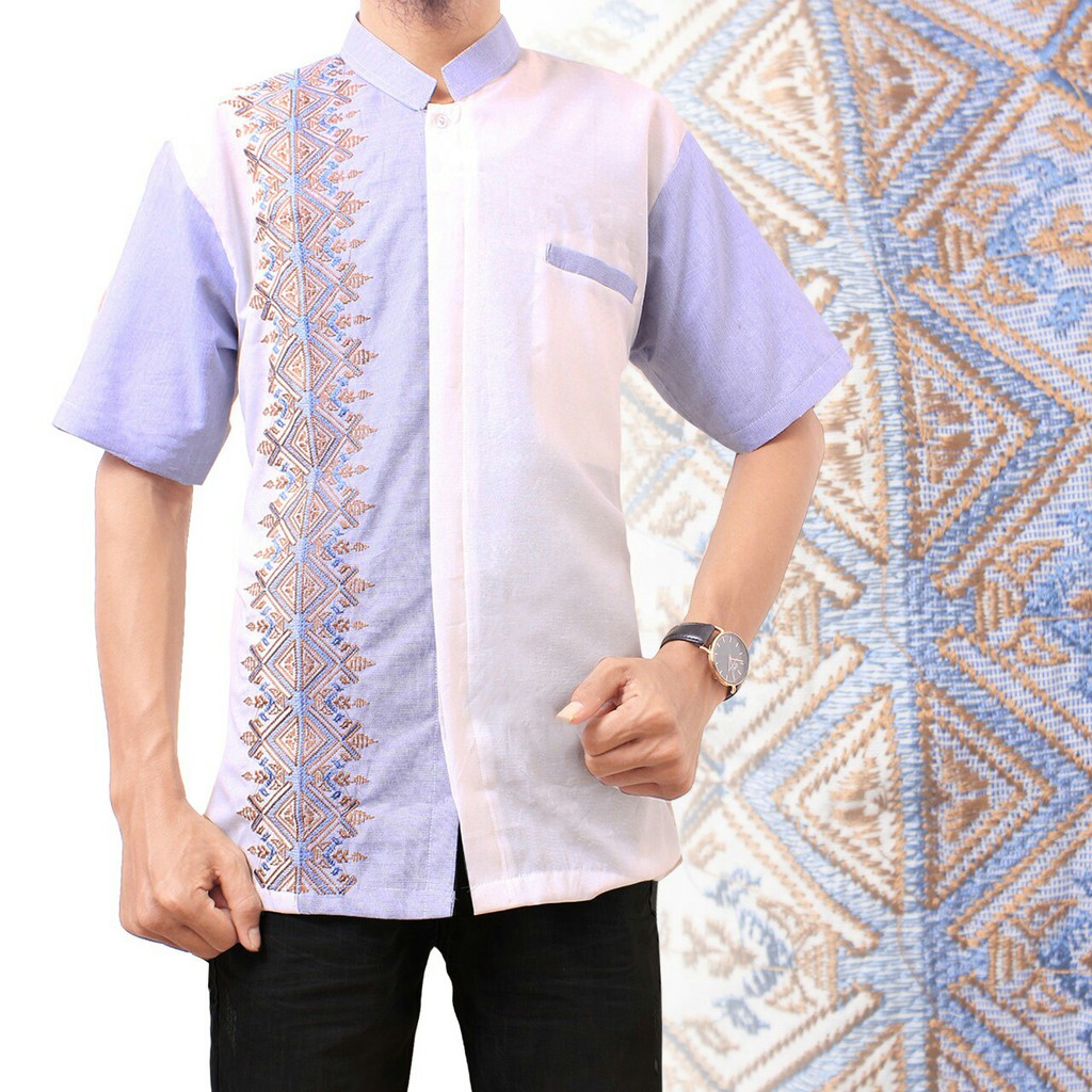 SB Collection Atasan Rondy Baju Koko Bordir Muslim Jasko Batik Pria