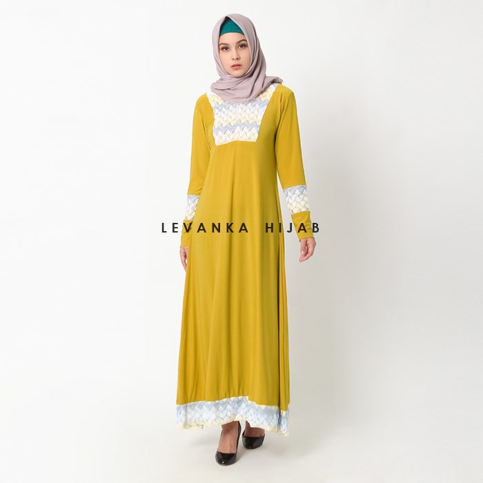 Gamis Payung Busui bahan Jersey Kombinasi Rajut, Gamis pesta murah kode GSi