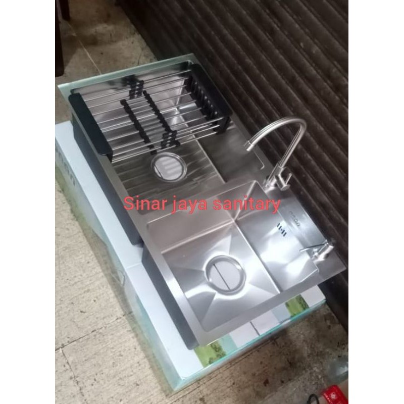 Paket komplit sink ONAN 8245 stainless 304 / Paket sink ONAN 8245 stainless