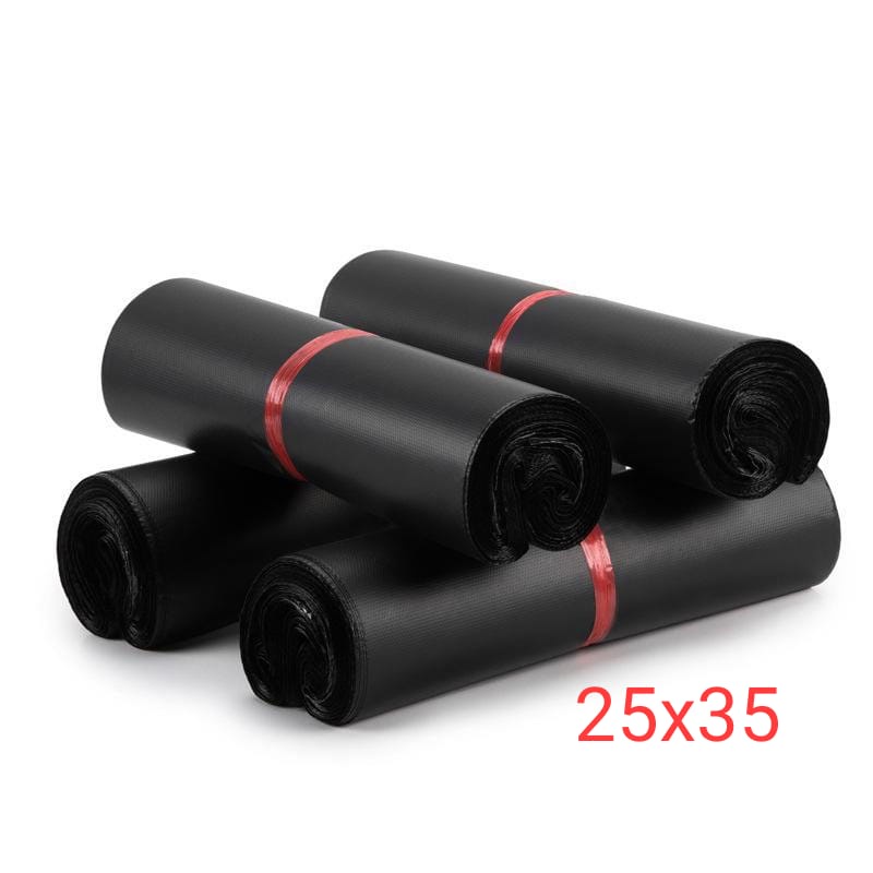 Plastik Packing Olshop Polymailer Warna Hitam Semi Glossy 25x35 isi 100 pcs Tebal