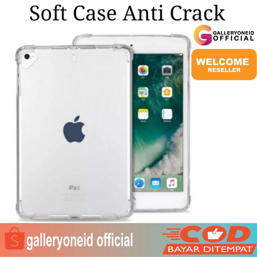 Soft case Anti Crack iPad Mini 5 6 7&quot; 10.2 11 Pro 2020 Casing bening Transparan