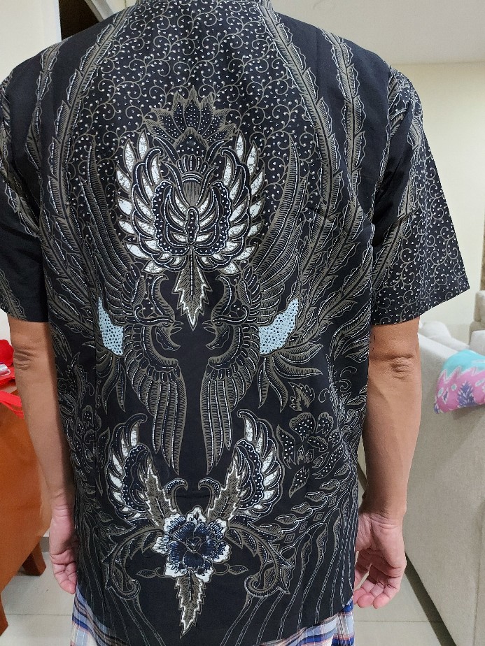 Peksi Mocca Pendek Kemeja Batik Pria Katun Primisima Full Furing