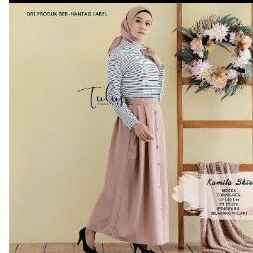 ROK MAYUNG SUEDE KANCING BUTTON MAXI ROK PANJANG MAYUNG