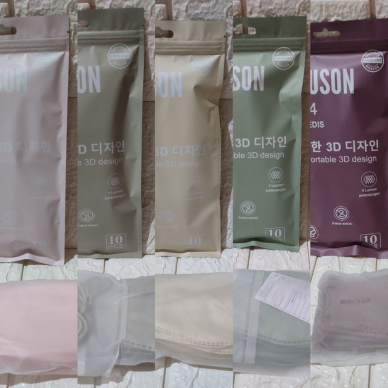 MOUSON KF94  PROTECTIVE MASK4 PLY SEMI DISPOSABLE MASK
1PACK PLASTIK ZIPLOCK  ISI 10 PCS