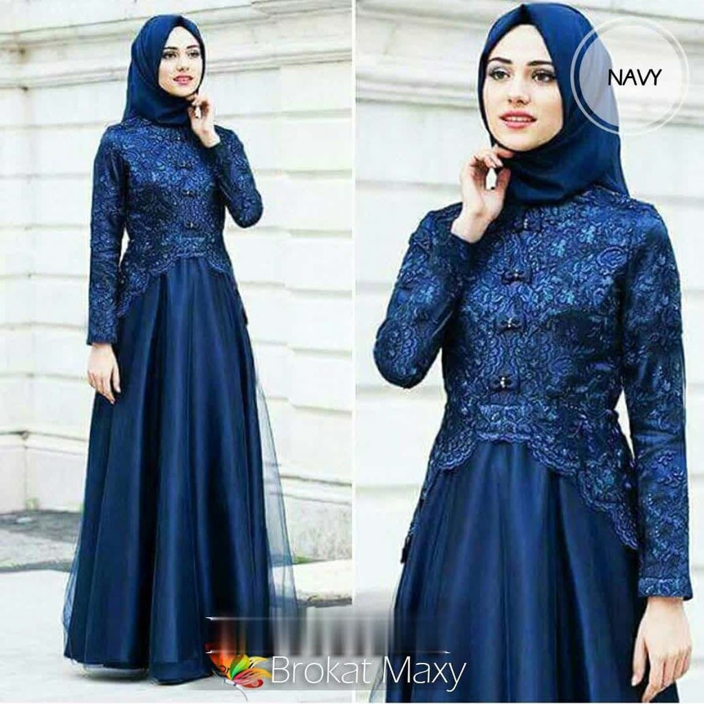 SMARTDN Jual gamis syari kaira navy baju muslim pesta mewah murah mx kae vt Low Price