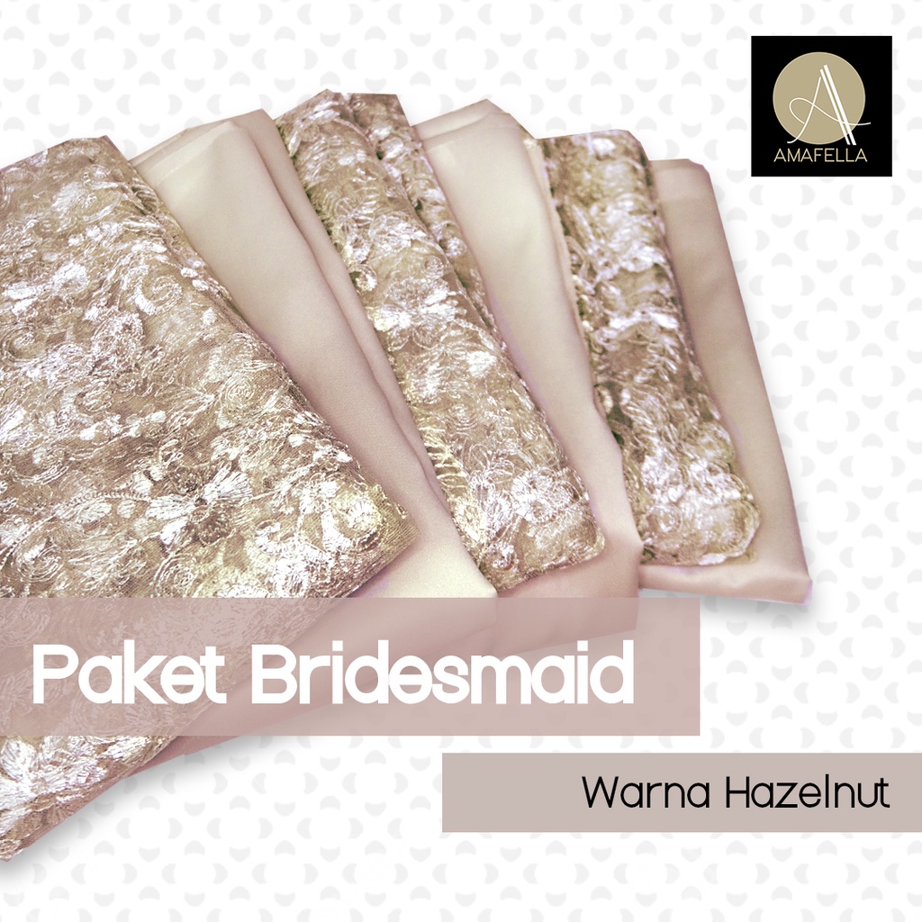 Paket Kain Bridesmaid Seragaman Premium Lamaran Keluarga Lengkap Satin Kebaya Brokat Warna Hazelnut