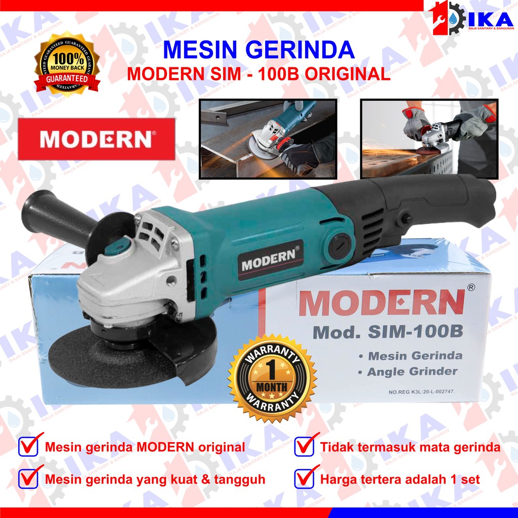 mesin angle gurinda grinder modern sim100b kualitas bagus komplit set