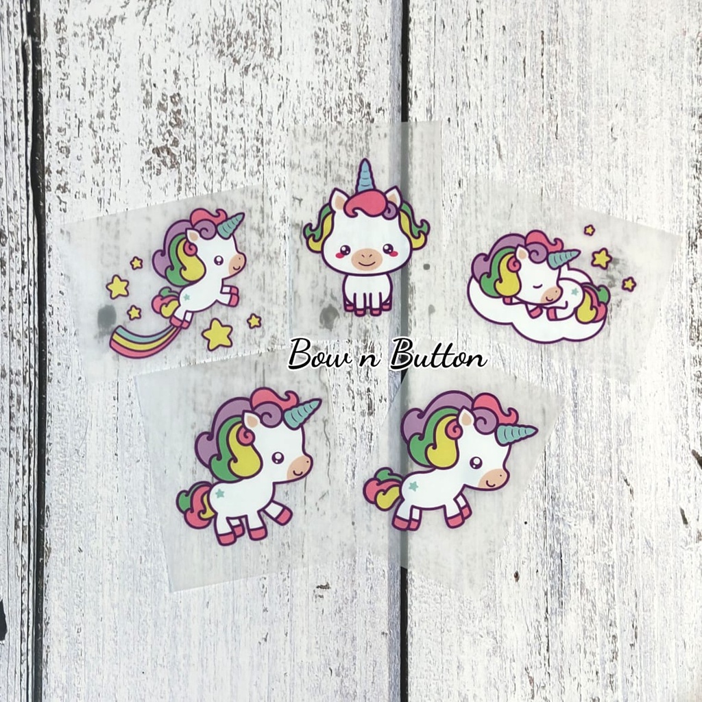 

Sticker Patch Sablon Baju Iron Stiker Unicorn Rainbow