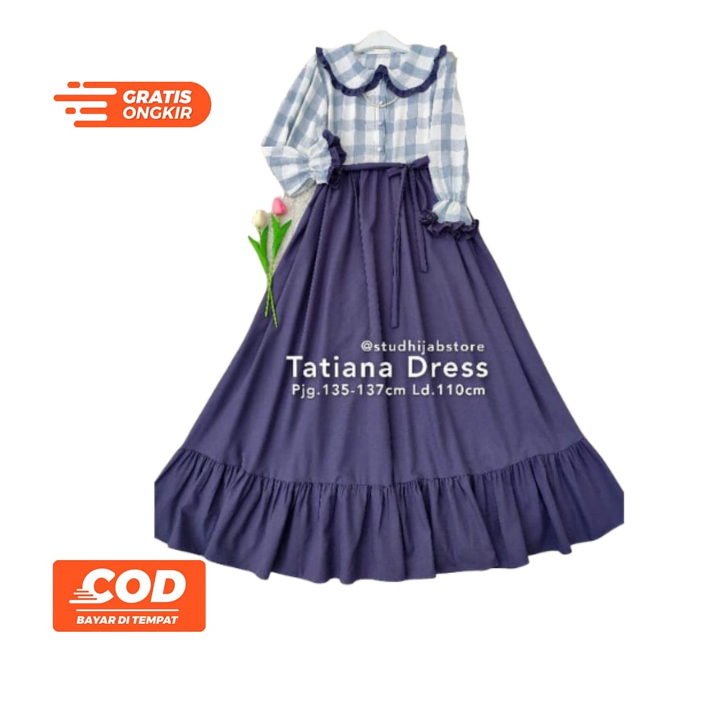 Terbaru Bisa COD TATIANA DRESS GAMIS REMAJA 2022 WANITA  / GAMIS KOREAN STYLE REMAJA 2021 / BAJU GAM