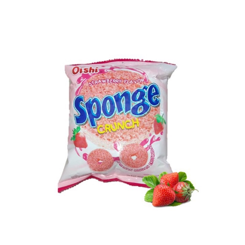 

Sponge crunch strawberry flavor 1renteng ( isi 10 )
