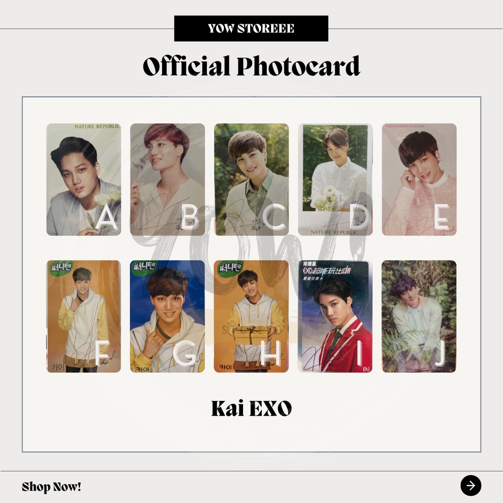 [EXO] Photocard Kai & Chanyeol (J) - EXO x Nature Republic, Kai Baskin Robbins, Kai KFC, Kai Polaroi