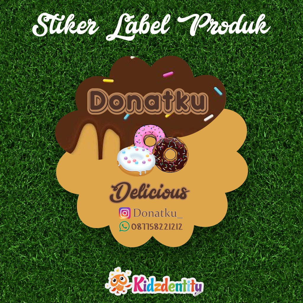  STIKER  LABEL PRODUK DONAT  Shopee Indonesia