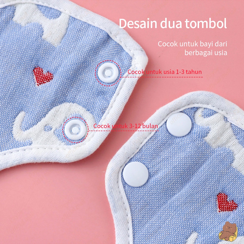 Celemek Katun Bayi | Slaber Kain Air Liur | Baby Bib | Clemek Bunga 360