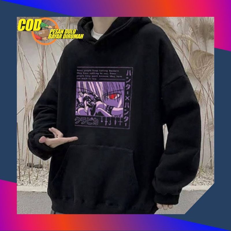 Jaket Hoodie Anime Oversize Hoodie Pria Wanita Sweater Hoodie Animasi Kartun Jepang