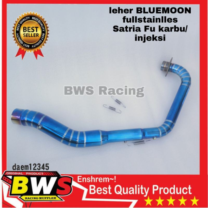 pipa leher header full stainless satria Fu bluemoon