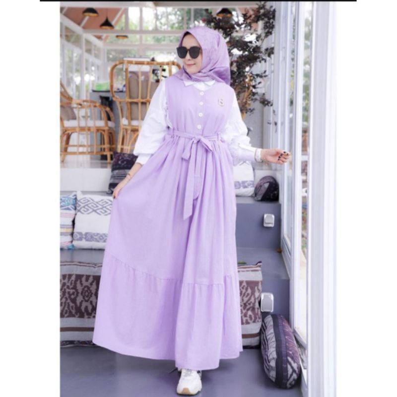 SET OVERAL 2 IN 1 WANITA KEKINIAN / OVERAL SET KEMEJA TRENDY