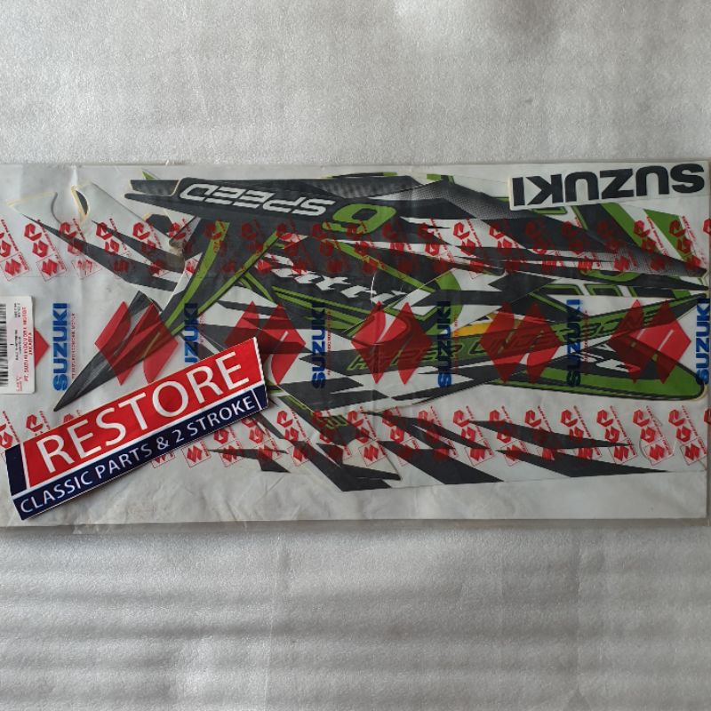 STRIPING STICKER LIST BODY SUZUKI SATRIA F 150 FU HIJAU PUTIH 2012 2013 ORIGINAL SGP