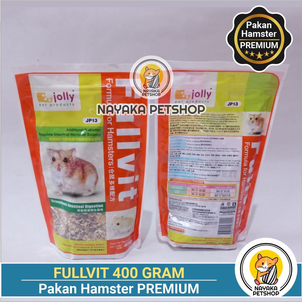 Fullvit 400 gr Pakan Premium Hamster Hamfood Makanan Mix