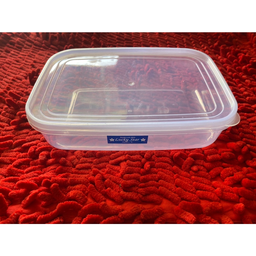 Kotak Serbaguna LuckyStar 900ml LuckyPack Kotak Makan Segi Emat Plastik Bening