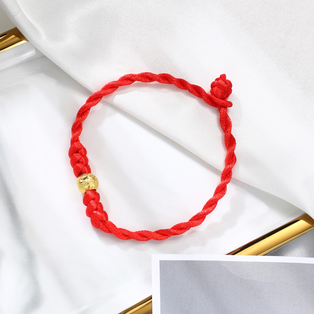 Korea Titanium Gelang Wanita Nama Perhiasan Bracelet Gadis Hadiah Ulang Tahun Unik Emas Bangle Q02-Red