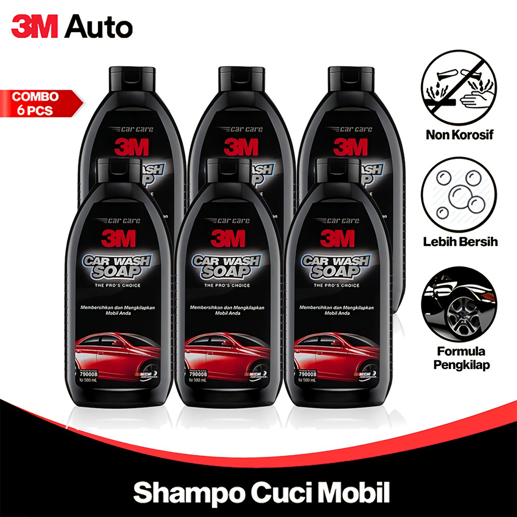 3M Auto Sabun Pencuci Mobil COMBO 6 Pcs Car Wash Soap Shampoo Motor Non Korosif CMB06-3M-79000B