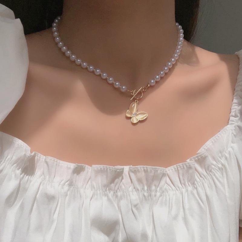 Kalung Choker Rantai Banyak Lapis Bahan Alloy Dengan Liontin Butterfly Untuk Wanita-13