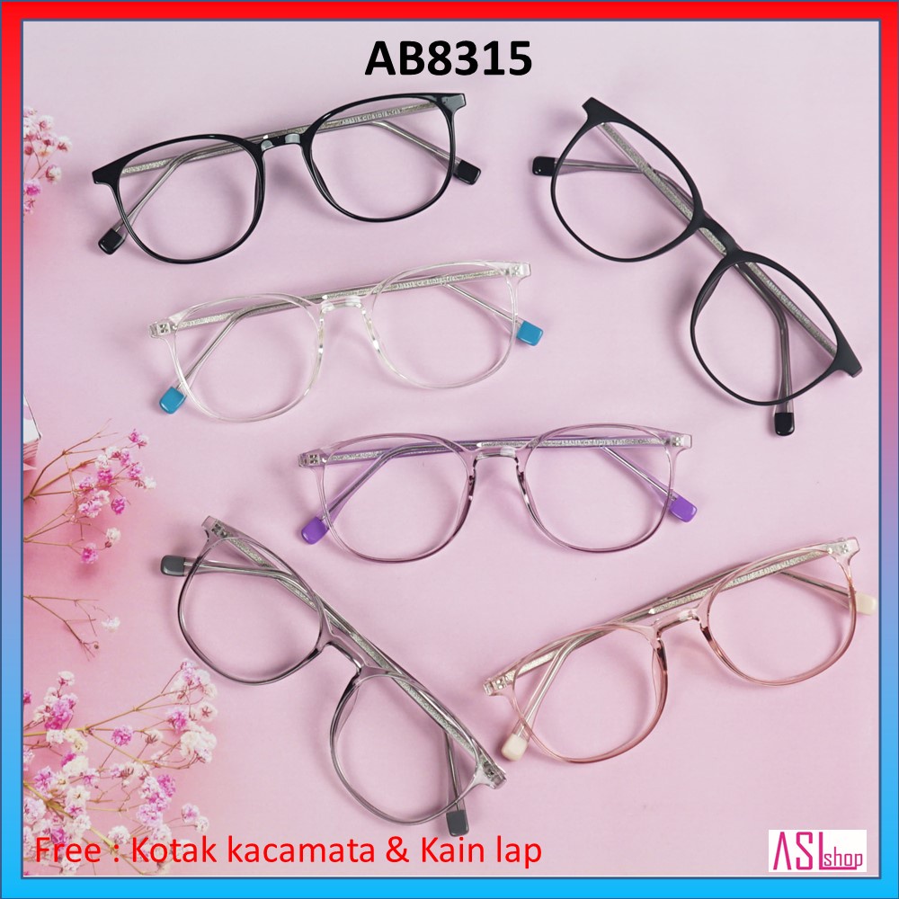 FRAME DAN KACAMATA MINUS (AB8315) RINGAN DAN LENTUR + LENSA BLUERAY / PHOTOCROMIC