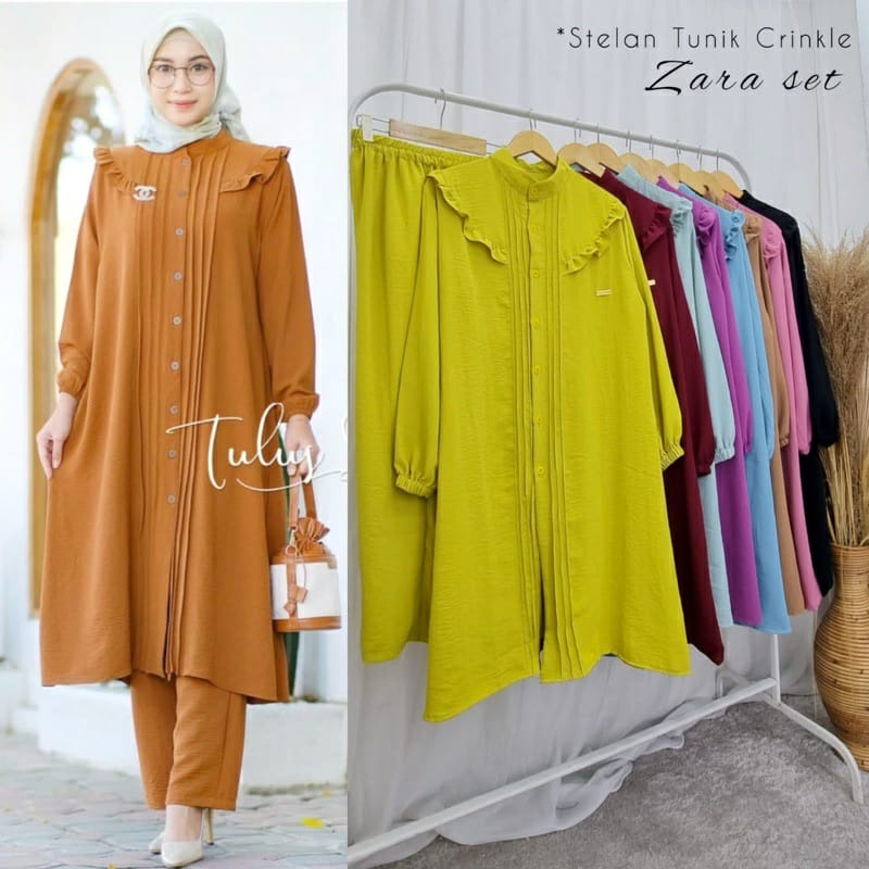 ZARA SET JUMBO LD 115-120 // SETELAN ZARA POLOS LONG TUNIK JUMBO // ONE SET ZARA PREMIUM // SETCEL C