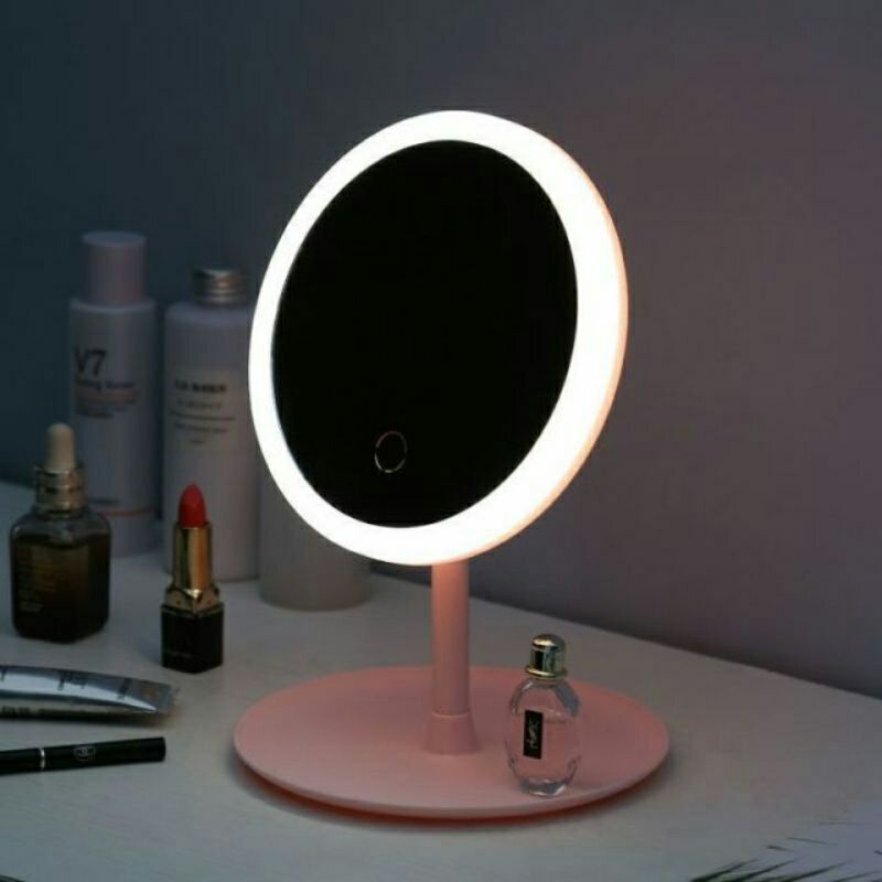 lampu led dengan cermin rias uk 19.5*19.5*5cm cermin makeup