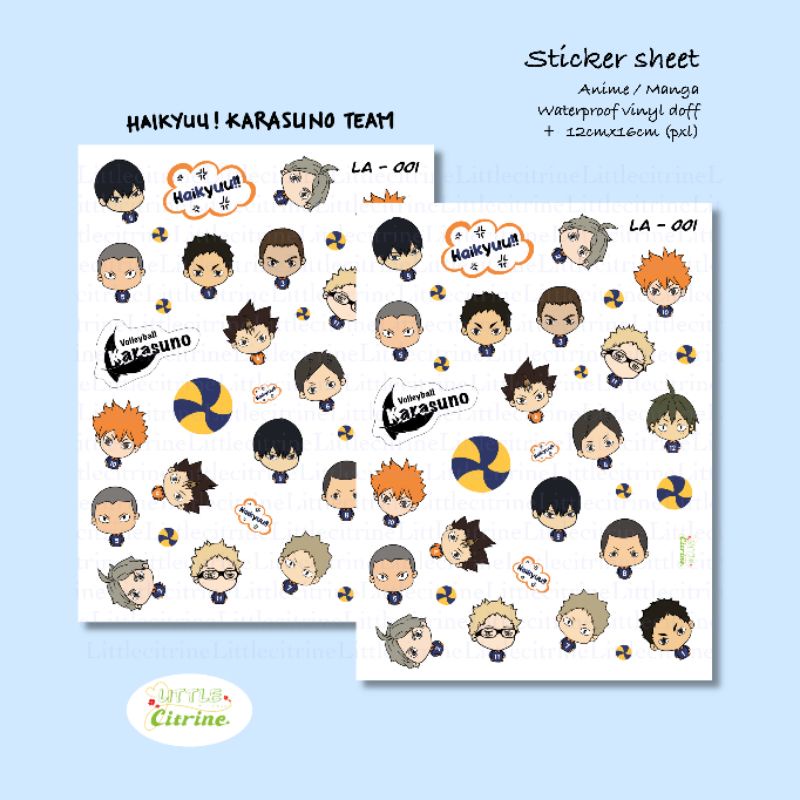 

Anime Sticker / Manga sticker - Chibi Haikyuu! Karasuno Team