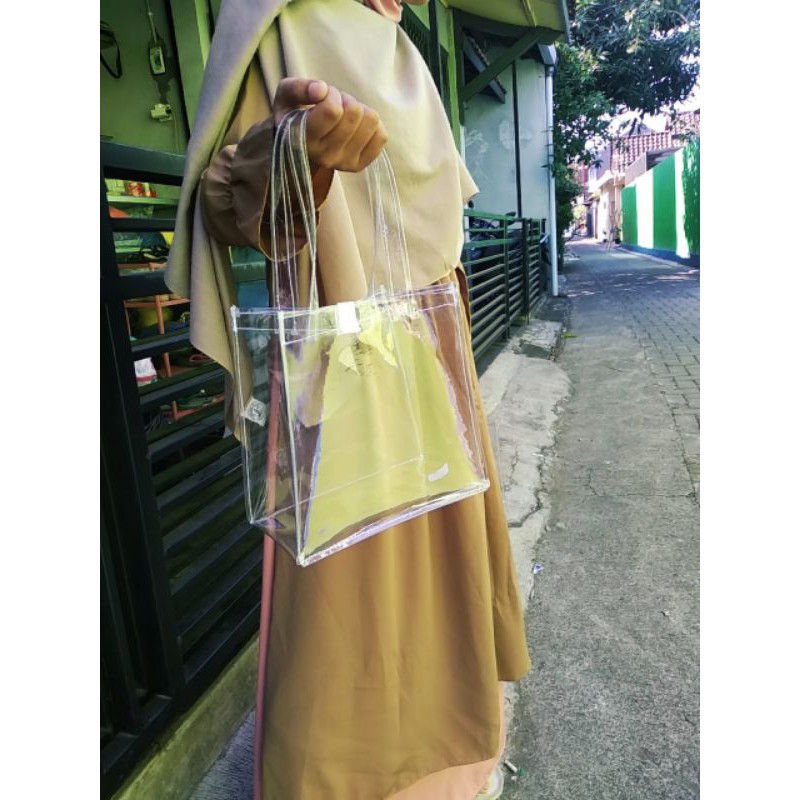 

20*20*10 Goodybag transparan BAHAN TEBAL spesial harga promo @4.300